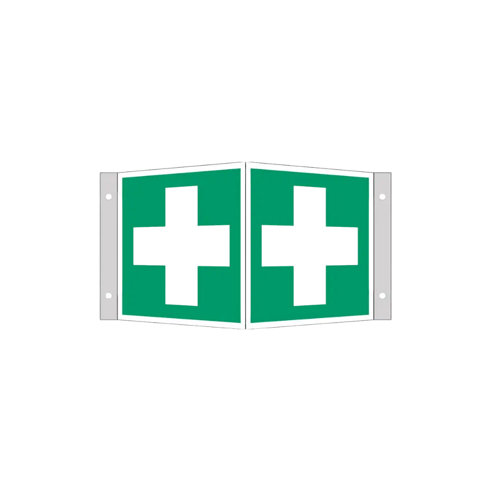 EverGlow Winkelschild Erste Hilfe 15x15cm gem. ASR 1.3 EverGlow Winkelschild Erste Hilfe 15x15cm gem. ASR 1.3