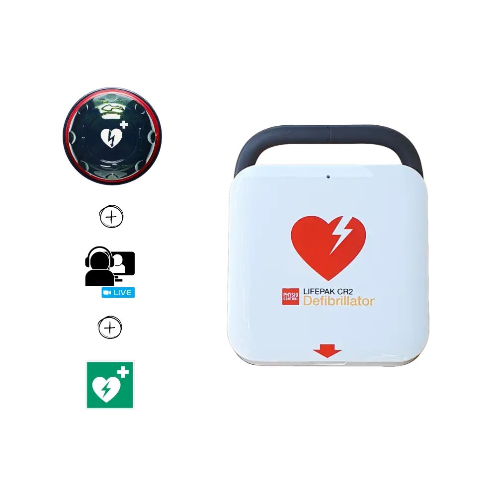 Physio Control LIFEPAK CR2 AED Halbautomat mit Handgriff Bundle Physio Control LIFEPAK CR2 AED Halbautomat mit Handgriff Bundle Indoor