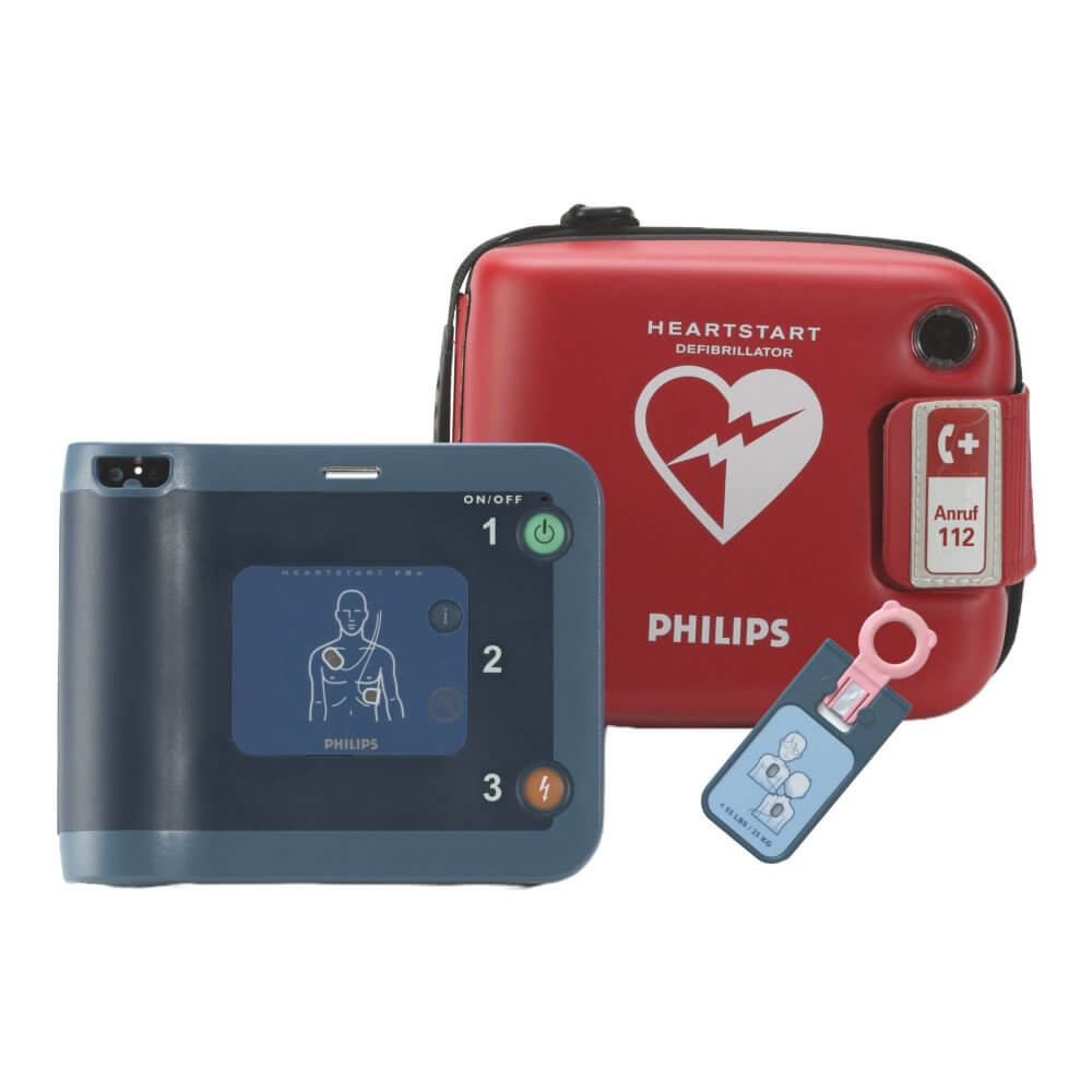 Philips HeartStart FRx Halbautomat mit Tasche und Kinderschlüssel