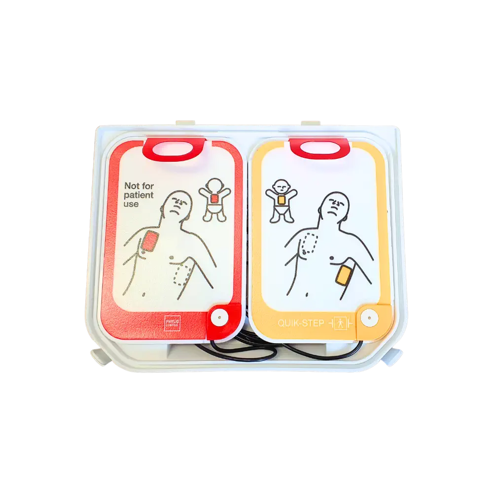 Physio Control LIFEPAK CR2 AED Trainer QUIK-STEP Trainingselektroden Ablage inkl. QUIK-STEP Trainingselektroden mit Drucksensor Physio Control LIFEPAK CR2 AED Trainer QUIK-STEP Trainingselektroden in Ablage offen